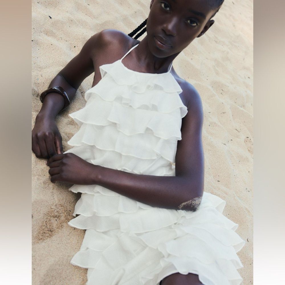 Zara ruffle halter neck dress - Picture 9 of 11